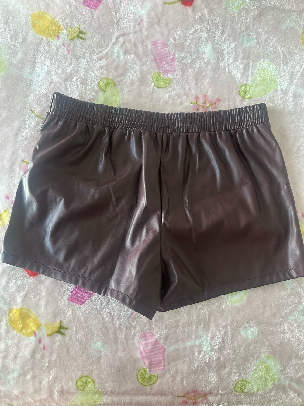 Faux Leather Mini Skort in Brown - Picture 2 of 2